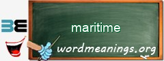 WordMeaning blackboard for maritime
